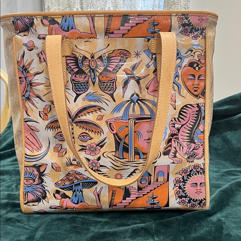 Consuela Multicolor Surreal Butterfly Tote with Matching Wallet - Picture 6 of 11